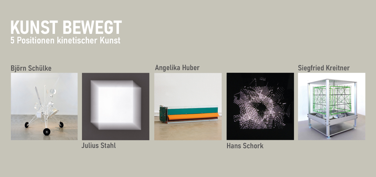 EInladung "5 Positionen kinetischer Kunst", Stadtgalerie Dillingen an der Donau 2024